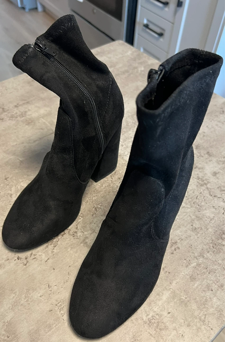 Black Suede Ankle Boots - photo 2