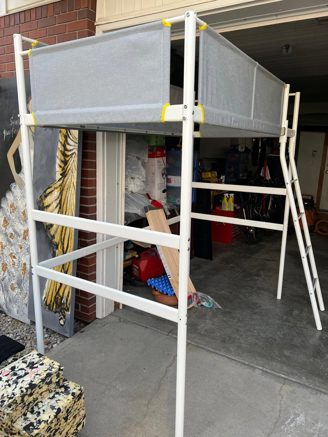 White Loft Bed with Ladder - photo 4