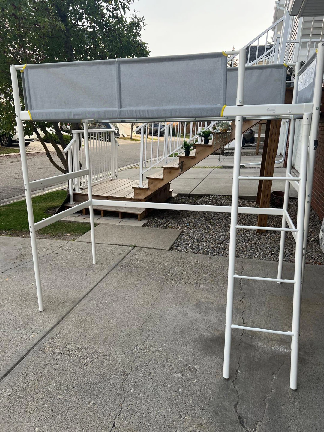 White Loft Bed with Ladder