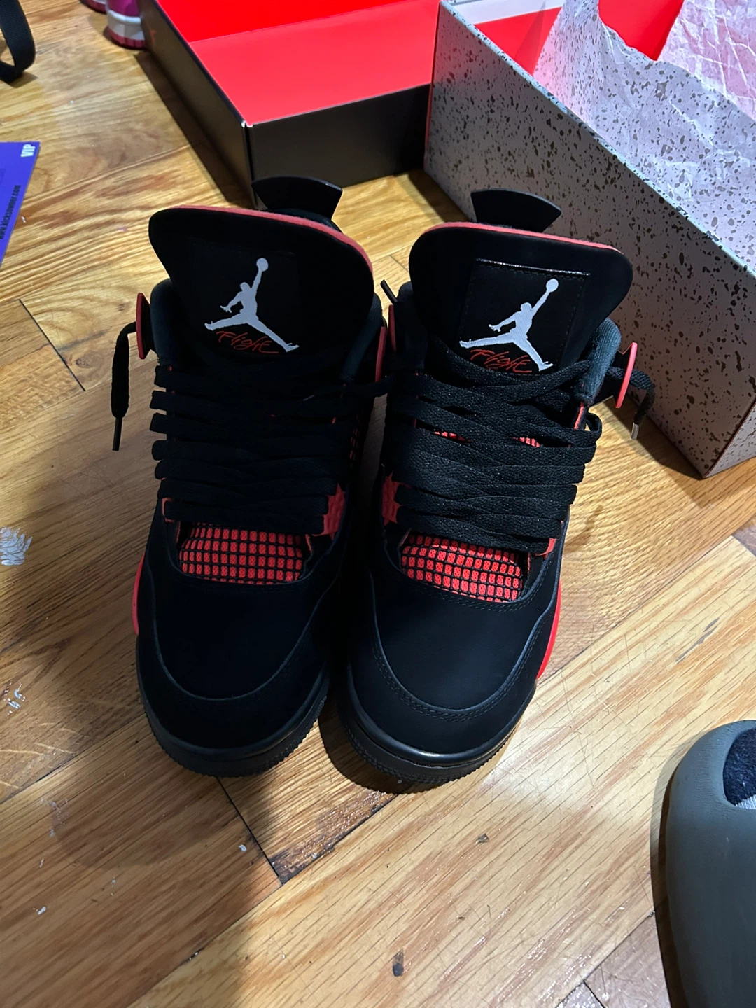 Air Jordan 4 Retro 'Bred Reimagined' Black Red Size 8 Mens - photo 3