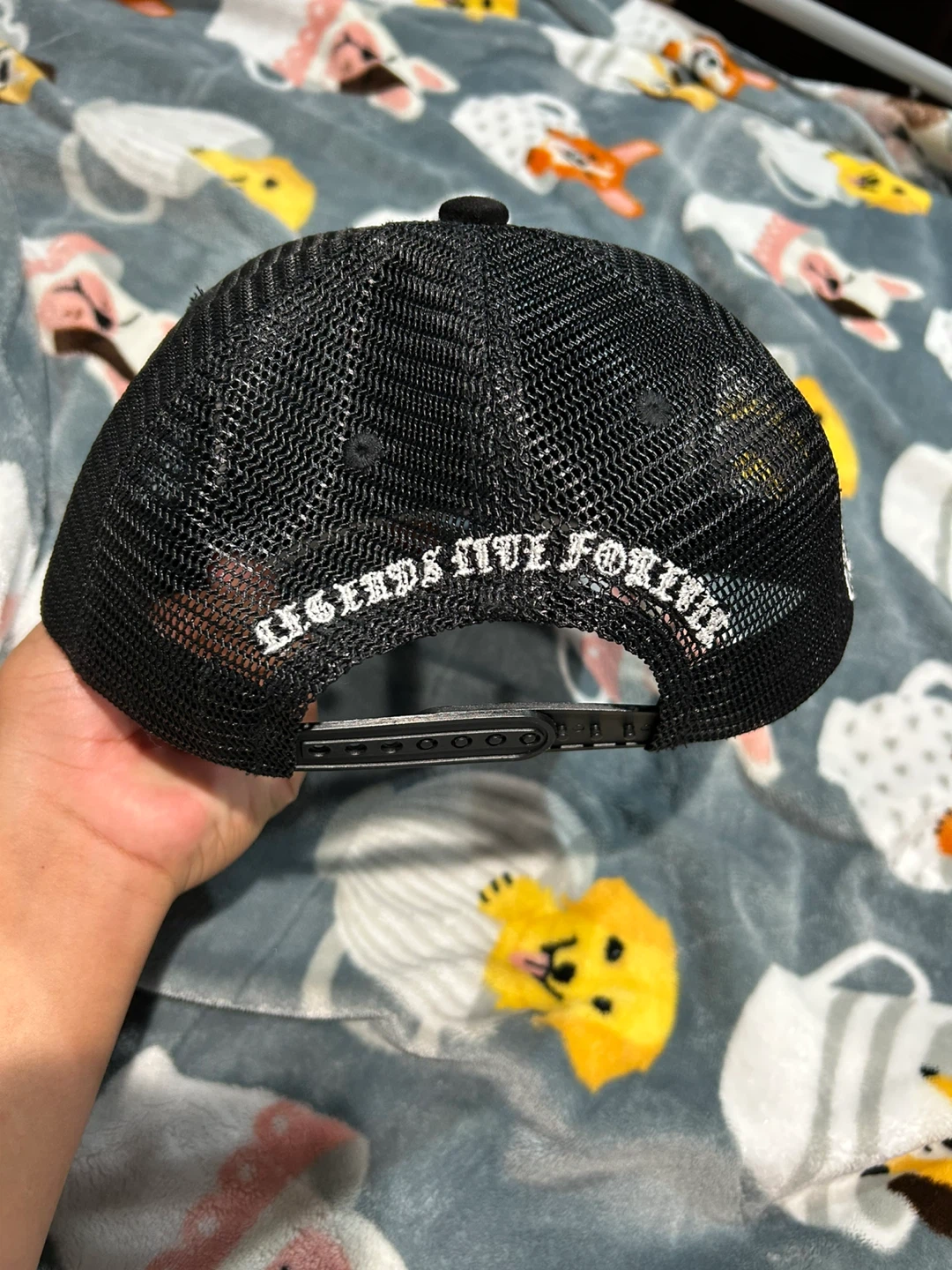 Black Trucker Hat with Stars and 777 Design - photo 3