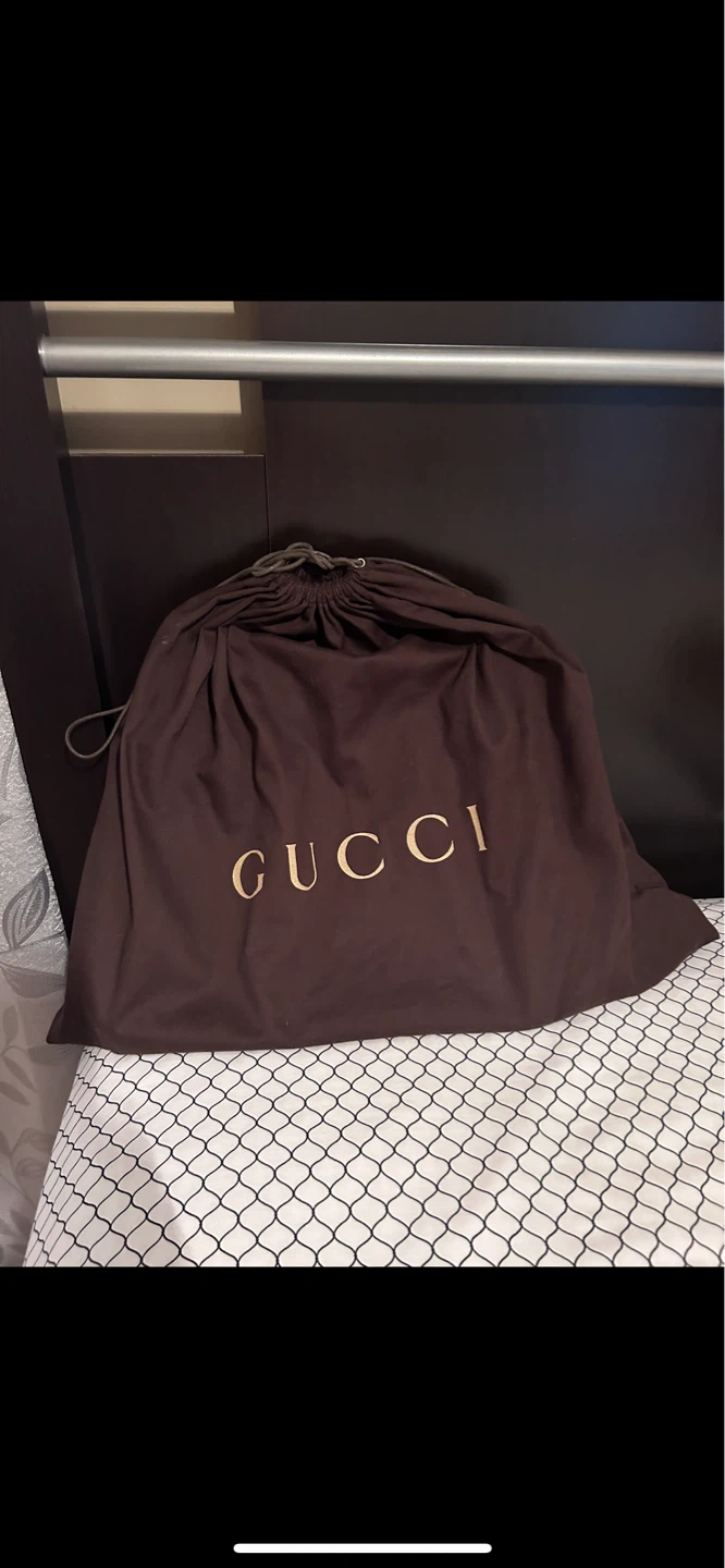 Gucci Monogram Canvas Tote Bag with Leather Trim