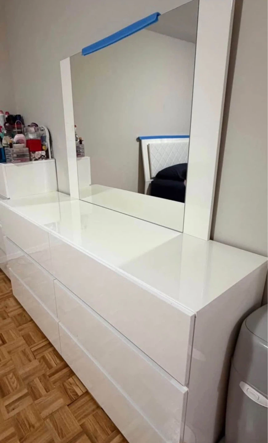 6 Drawer White Dresser with Mirror made in ITALY