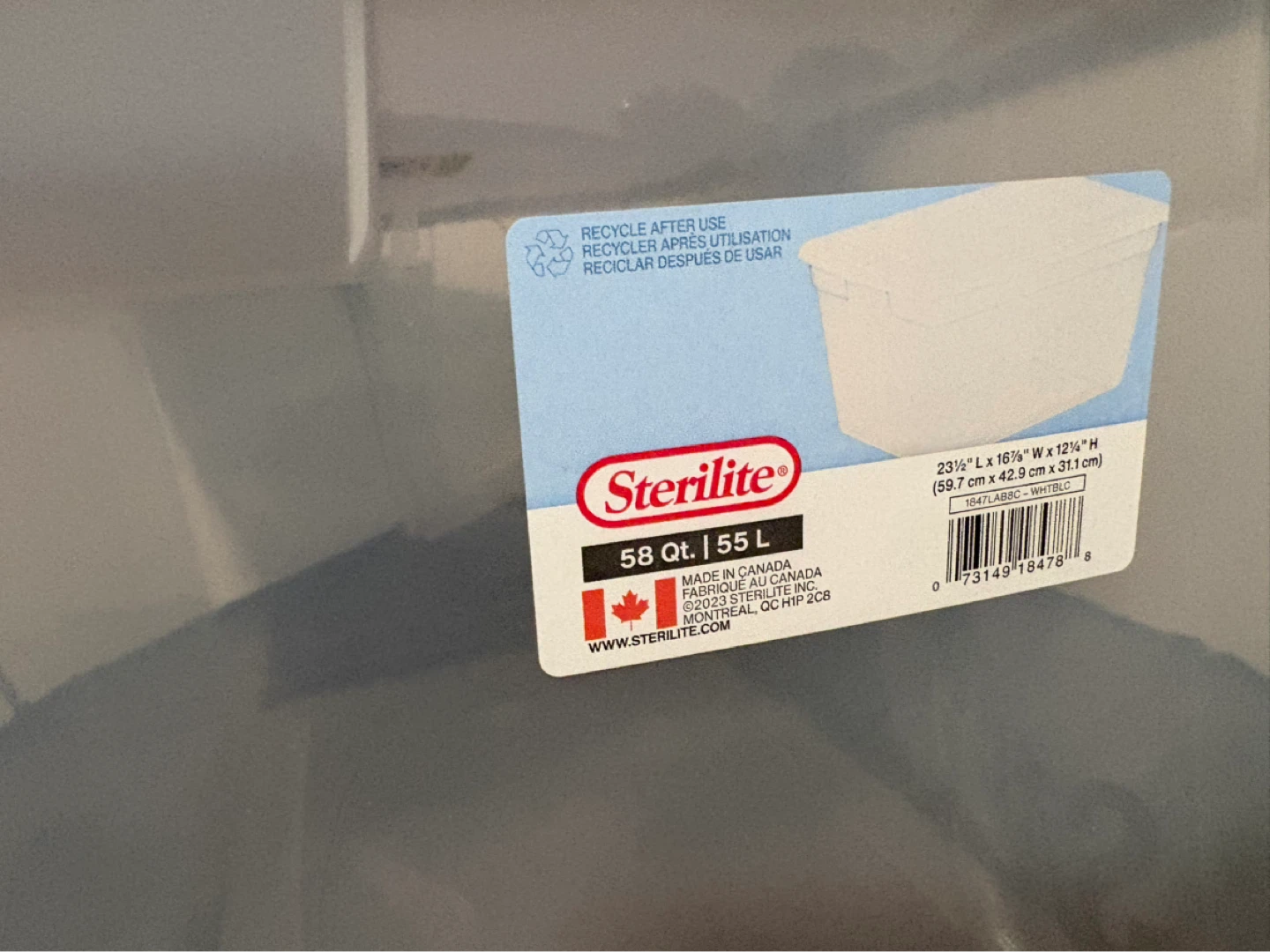 Sterilite Storage Bin - 19L / 55 L - photo 2