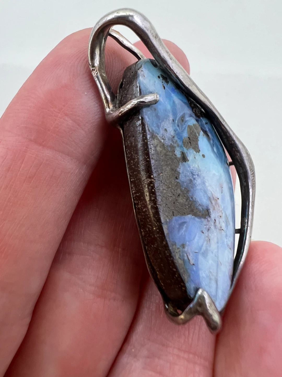 Sterling Silver and Boulder Opal Pendant - photo 3
