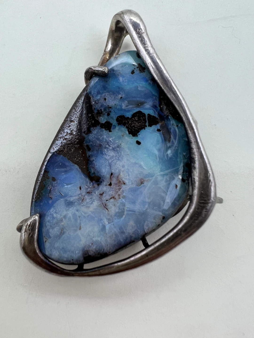 Sterling Silver and Boulder Opal Pendant