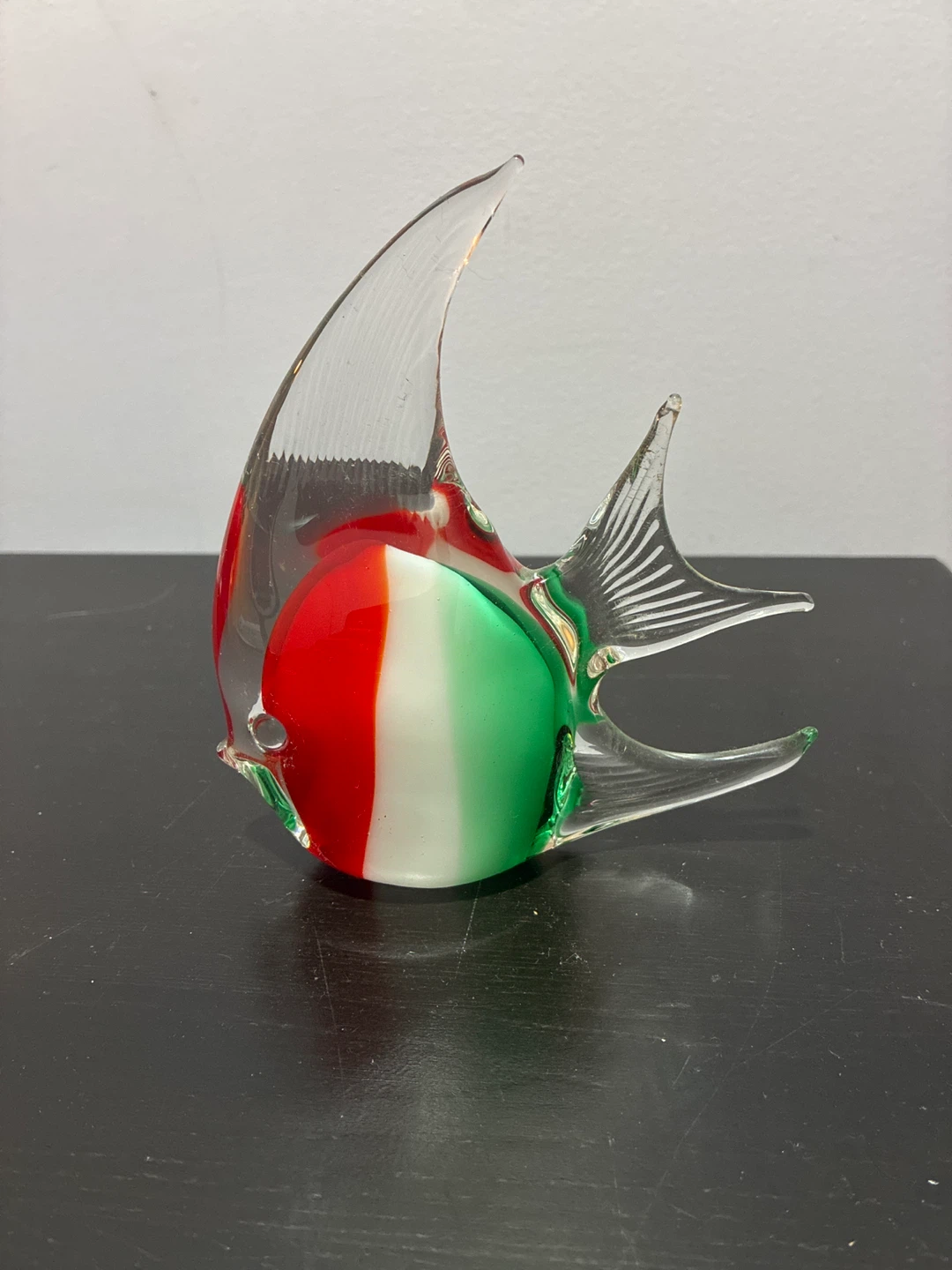 Glass Fish Figurine with Italian Flag Colors - photo 2
