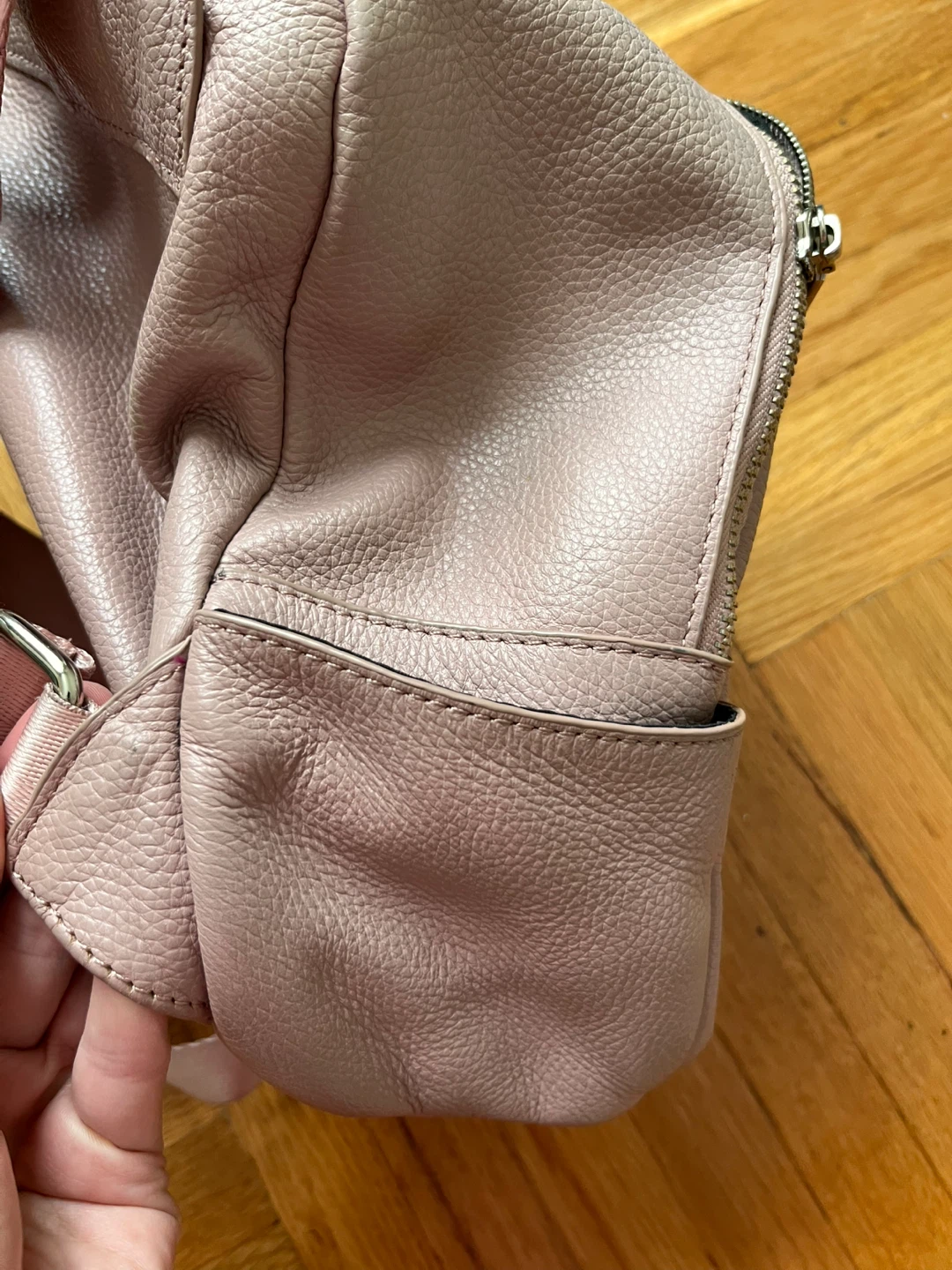 Pink Genuine Leather Mini Backpack - photo 2