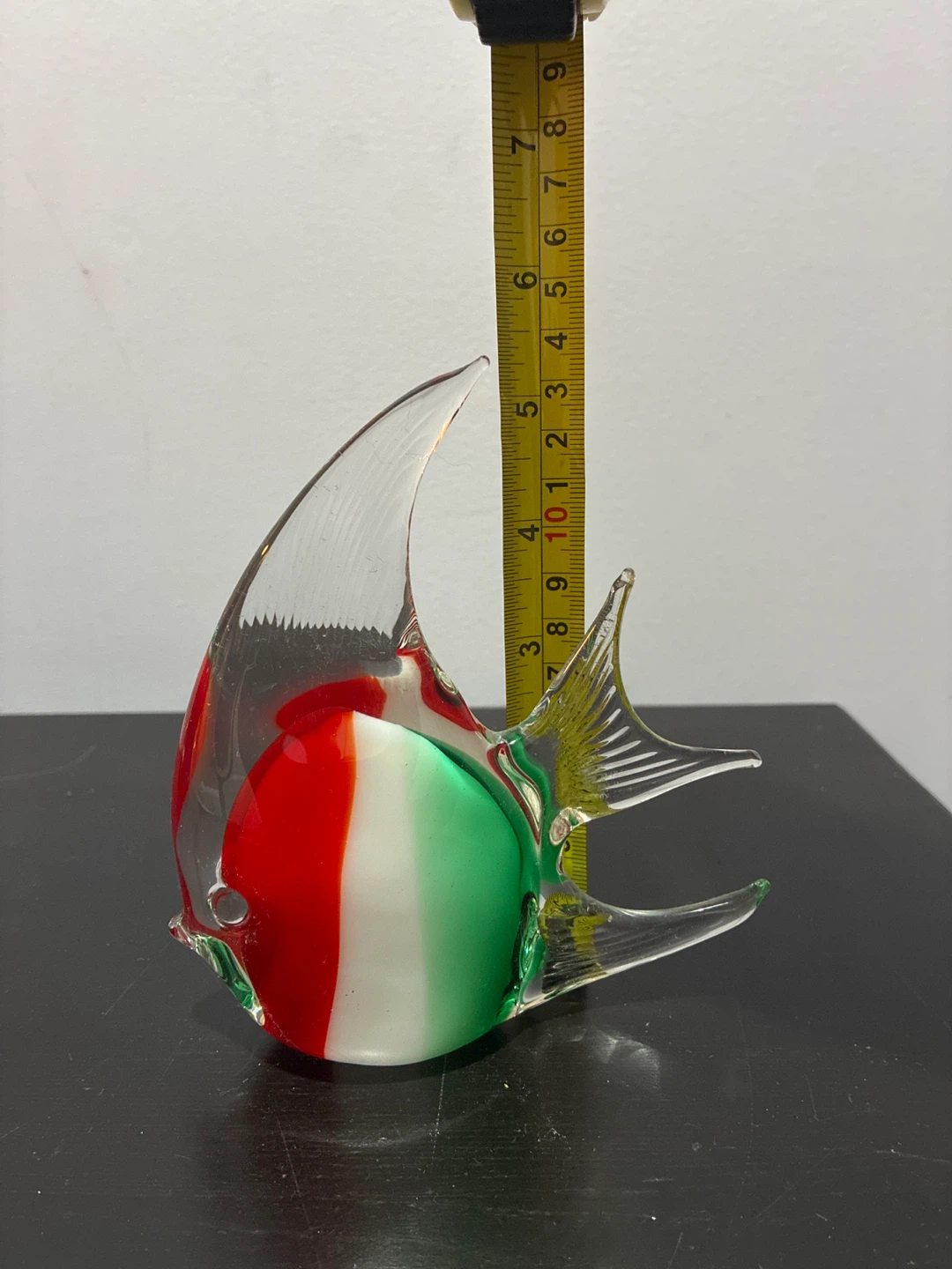 Glass Fish Figurine with Italian Flag Colors - photo 3