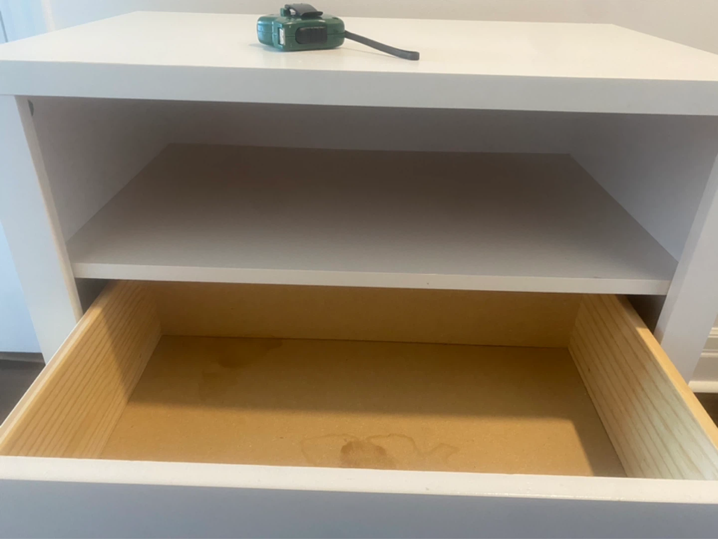 White 2-Drawer Nightstand with Shelf - photo 2