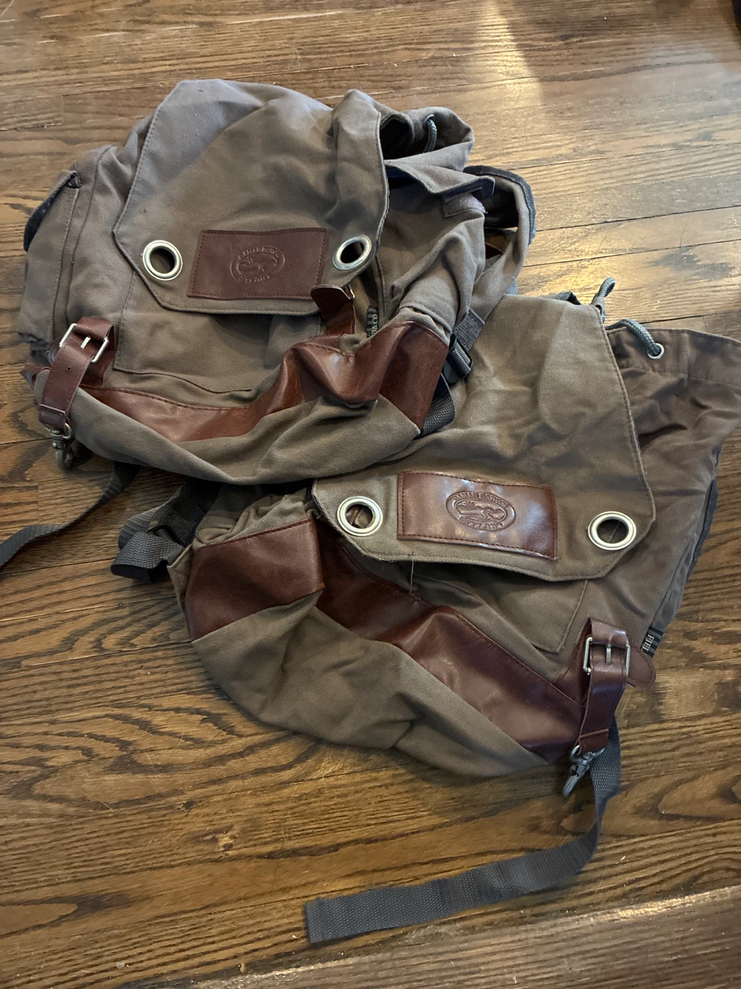 Two Roomy Canvas Backpacks