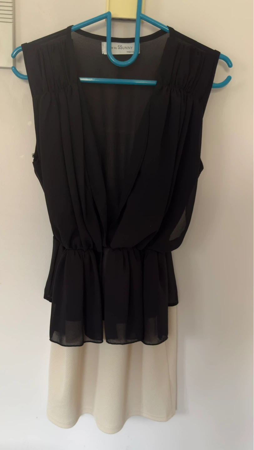 Black and Cream Peplum Dress - photo 2