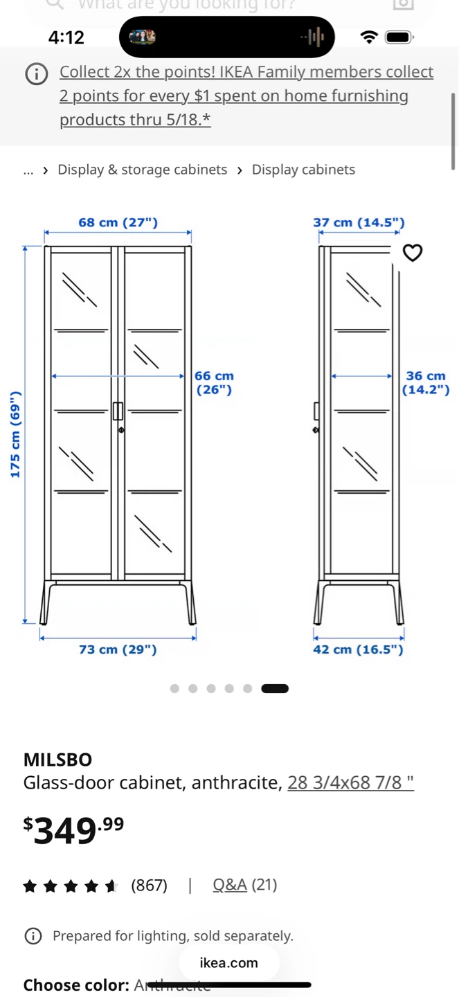 Glass Display Cabinet with Lights - photo 4