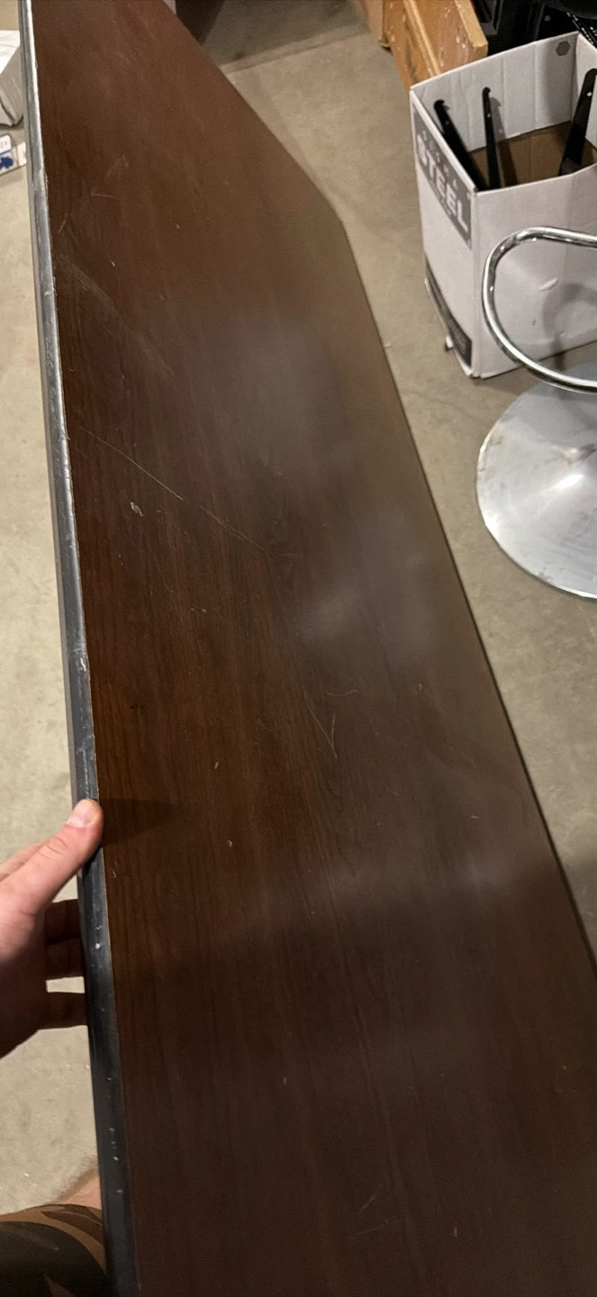 Folding Table with Dark Wood Top - photo 2