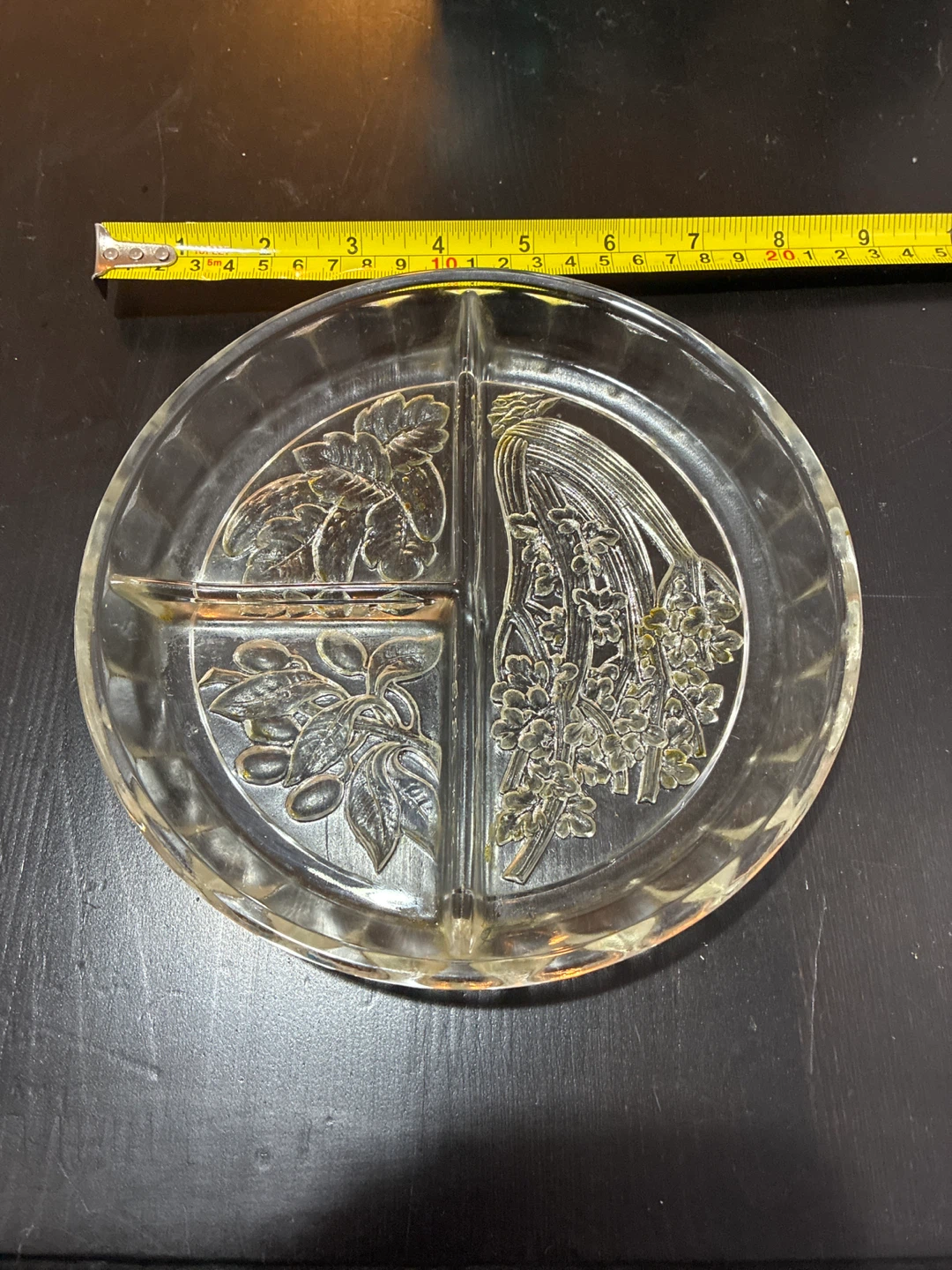 Glass Divided Serving Tray with Fruit Design - photo 2