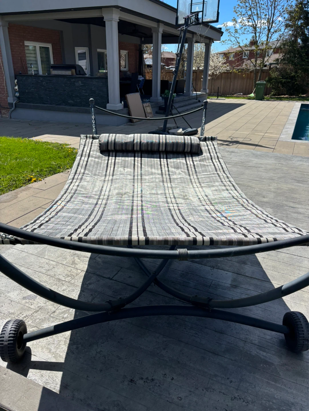 Striped Hammock with Stand - photo 3