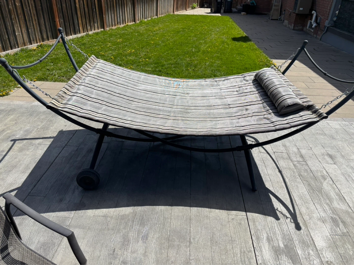 Striped Hammock with Stand