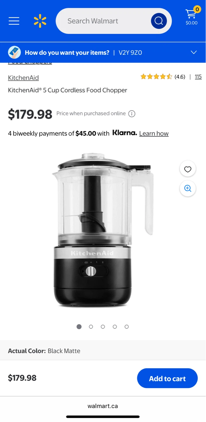 KitchenAid 5 Cup Cordless Food Chopper - Black Matte - photo 2