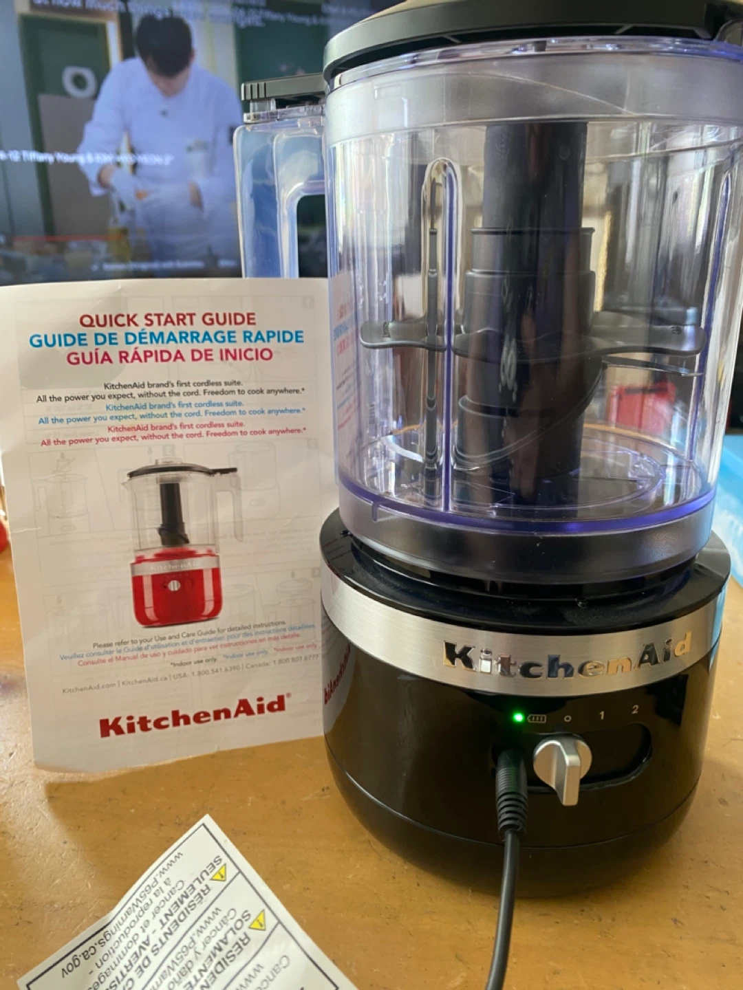 KitchenAid 5 Cup Cordless Food Chopper - Black Matte - photo 3