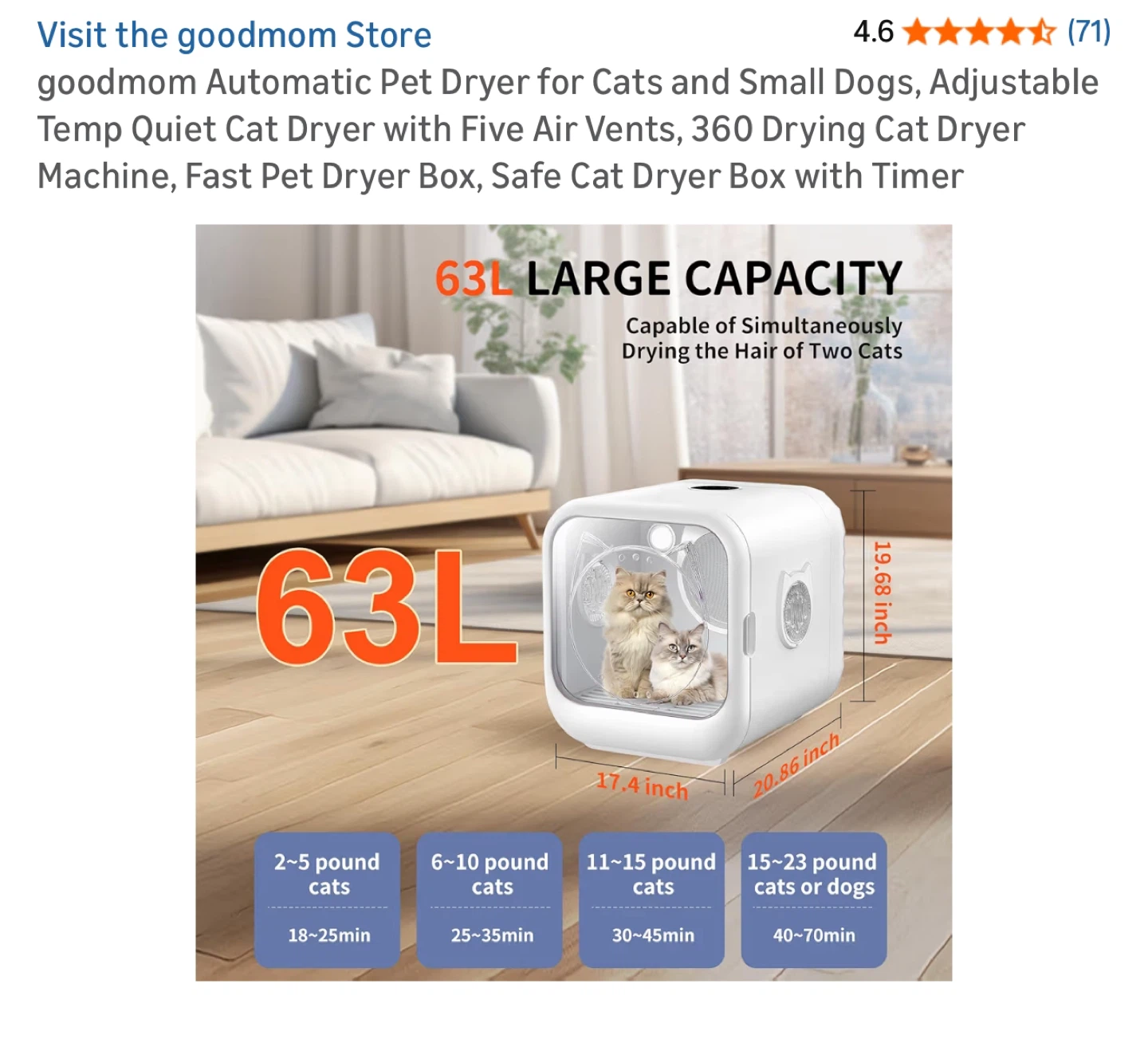 Automatic Pet Dryer – Used Twice, Like New - photo 3