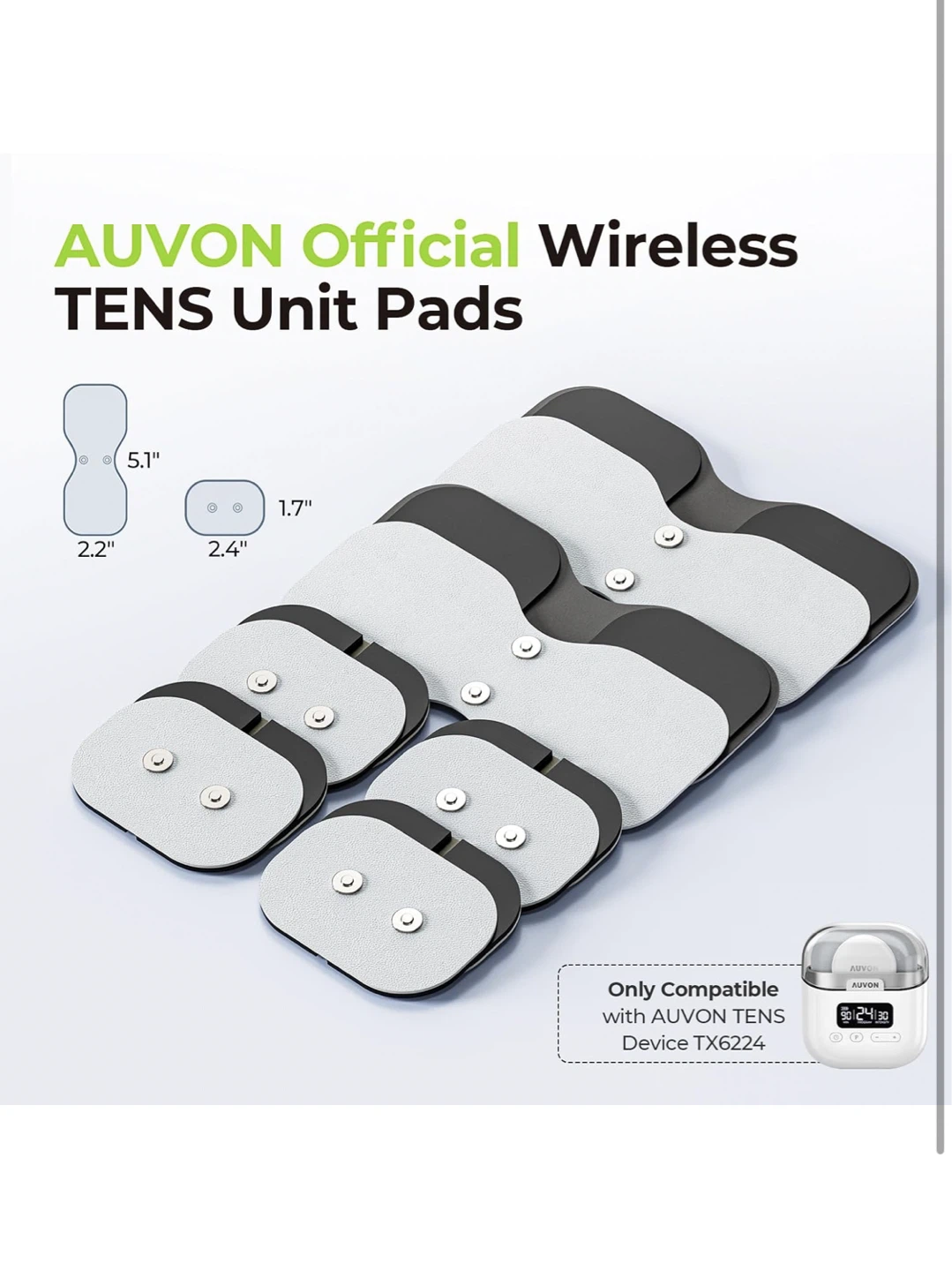 AUVON Wireless TENS Unit Replacement Pads - photo 2