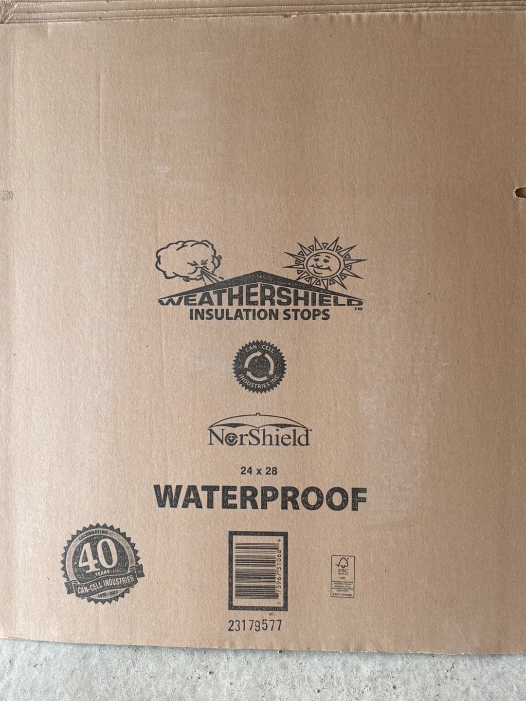 WeatherShield NorShield Waterproof Insulation Board 24x28