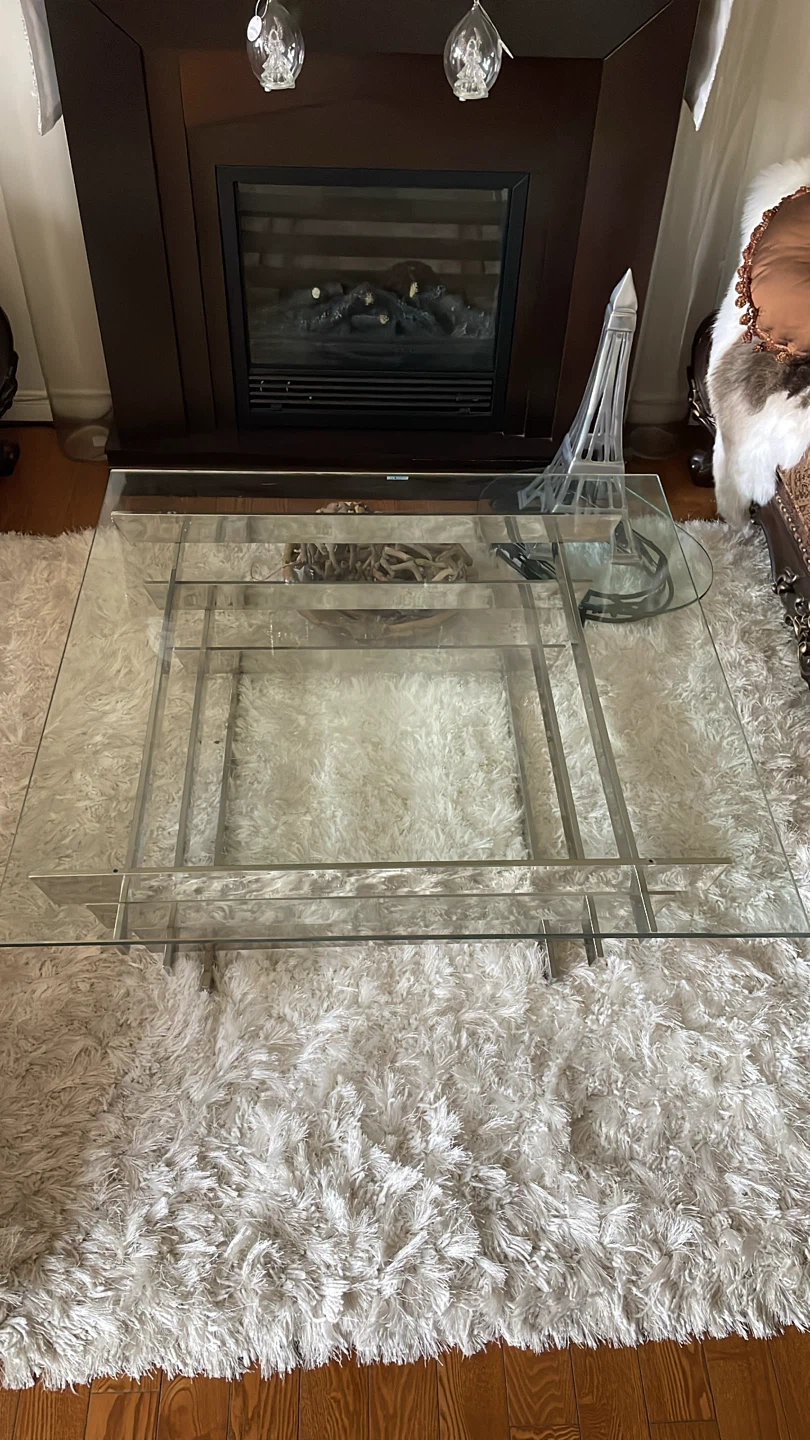 Glass and Chrome Coffee Table