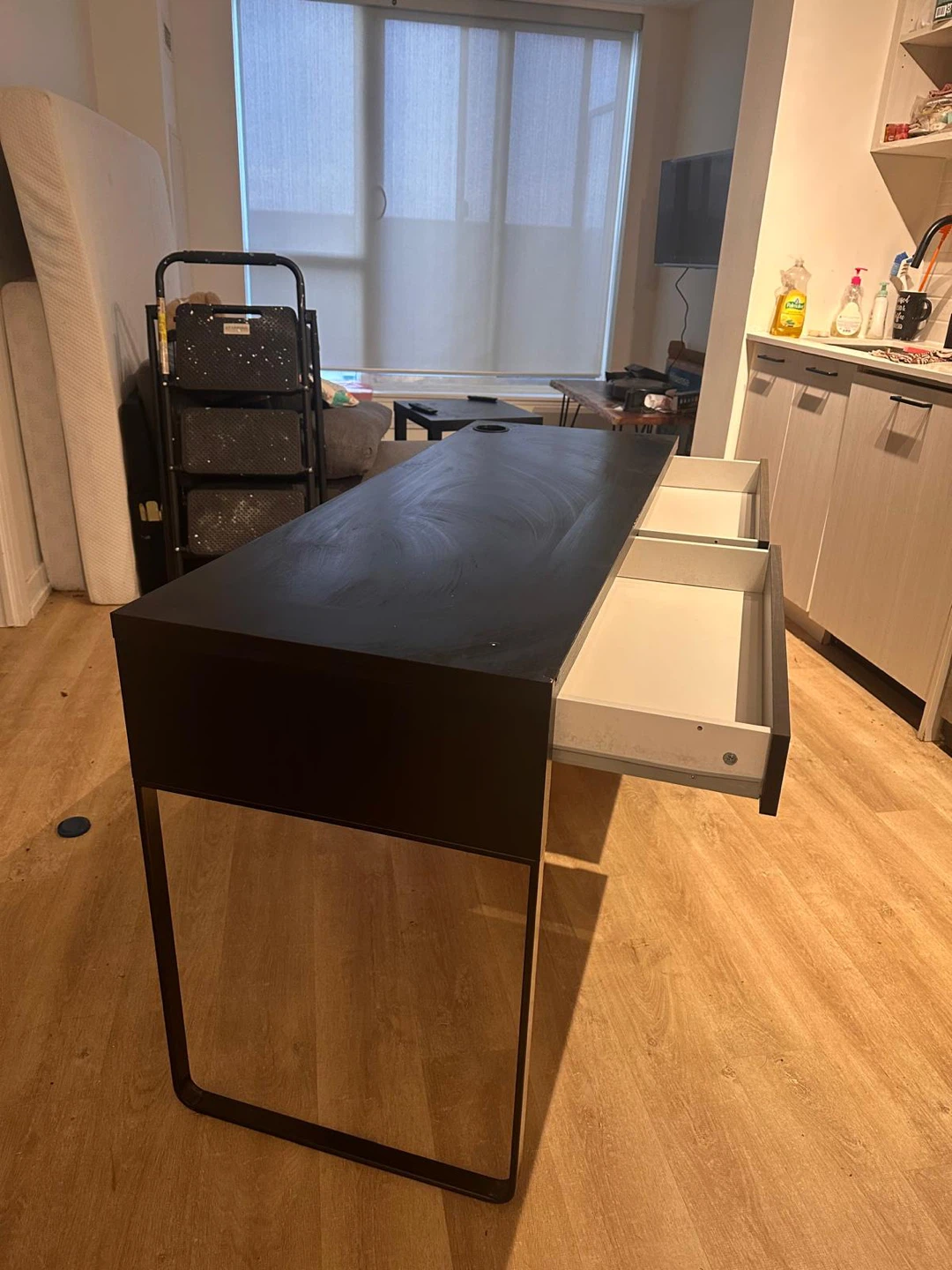 Black Desk with Two Drawers - photo 2