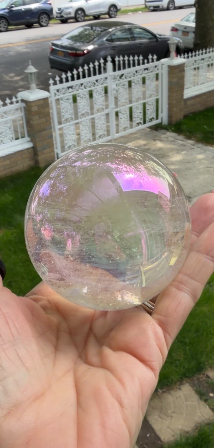 Aura Quartz Clear Quartz Sphere - photo 4