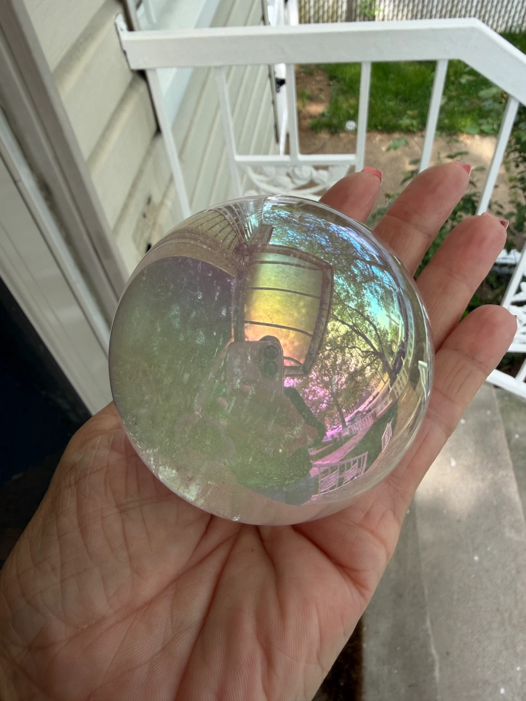 Aura Quartz Clear Quartz Sphere - photo 5