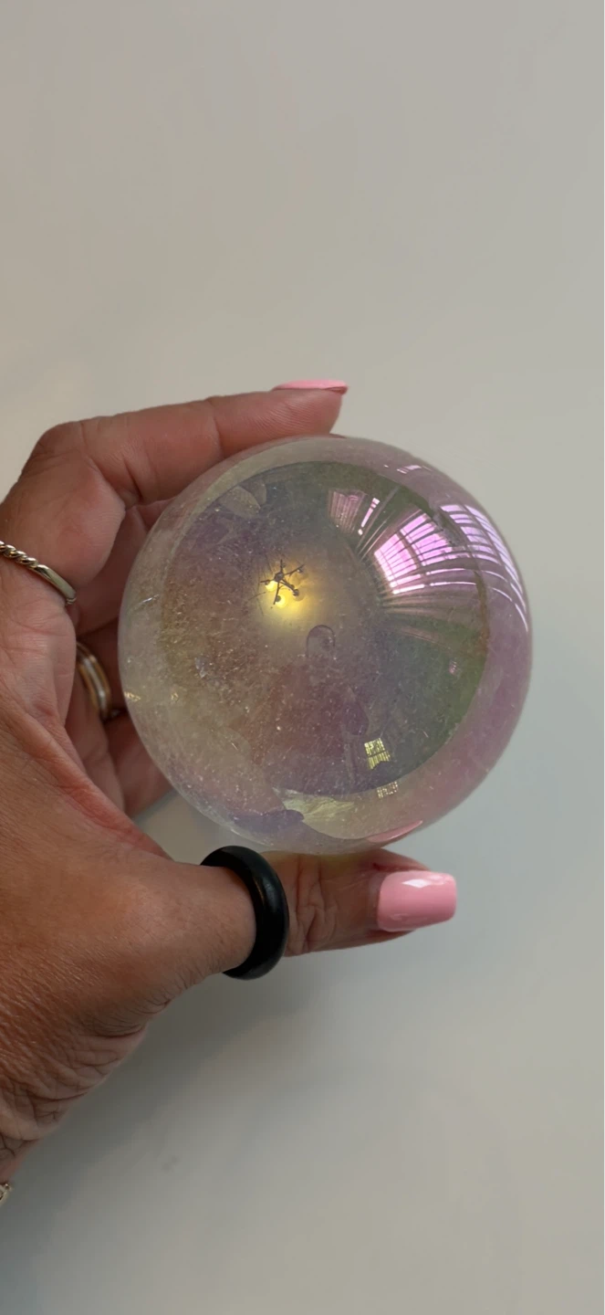 Aura Quartz Clear Quartz Sphere