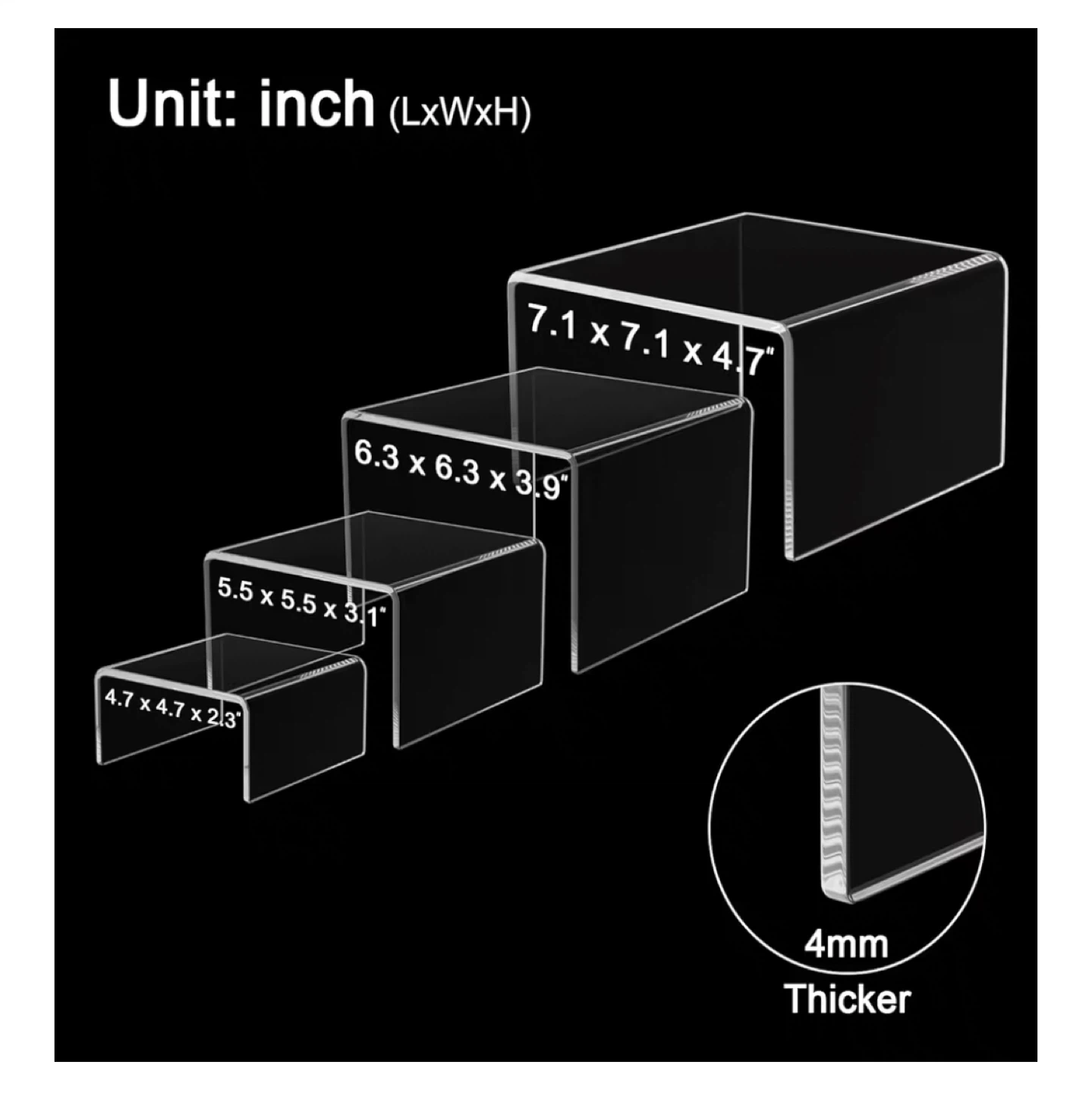 BlueValley Acrylic Display Risers Set of 4 - photo 2