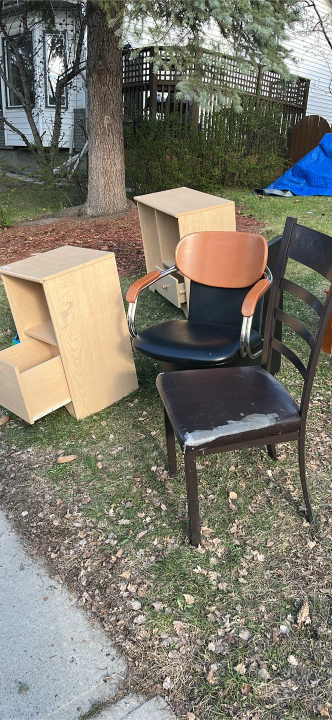 Free furniture, treadmill, sleds