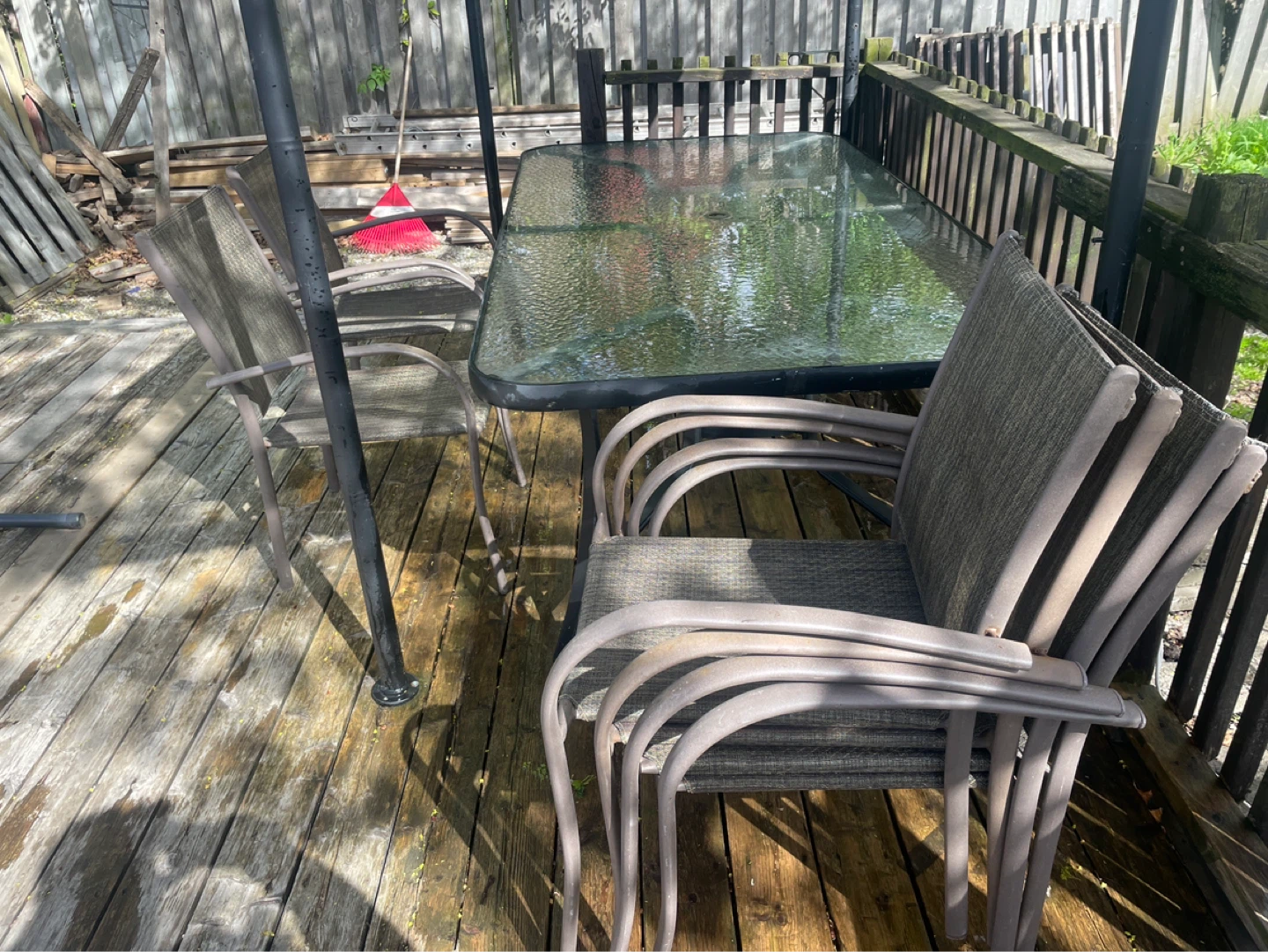 Glass Top Patio Dining Table