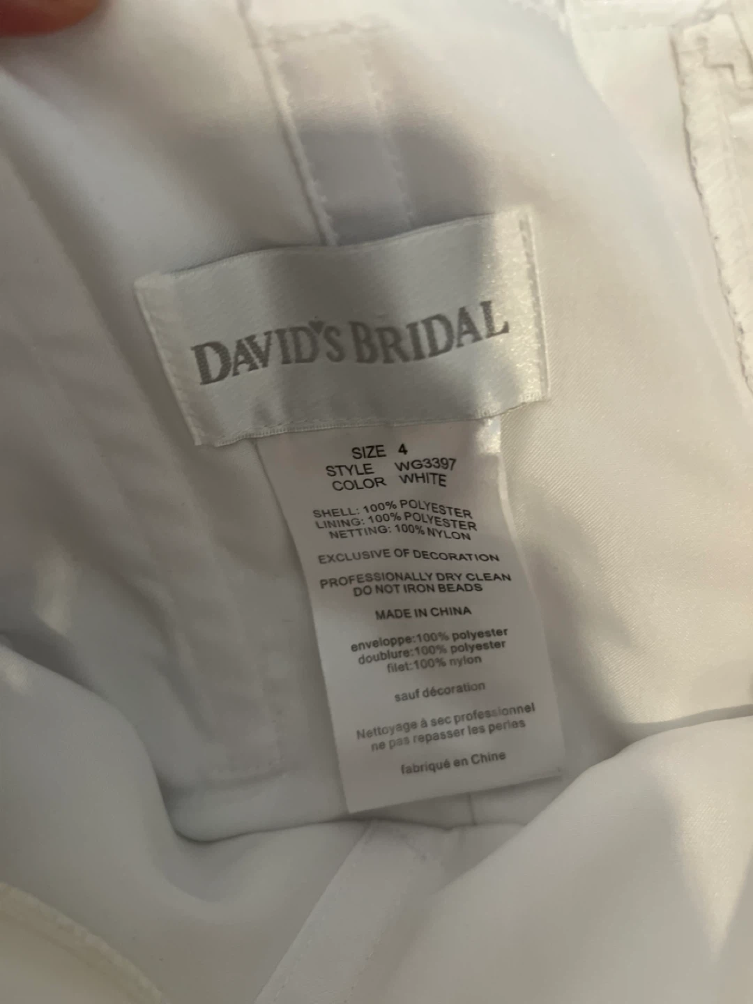 David's Bridal White Wedding Dress Size 4 - photo 5
