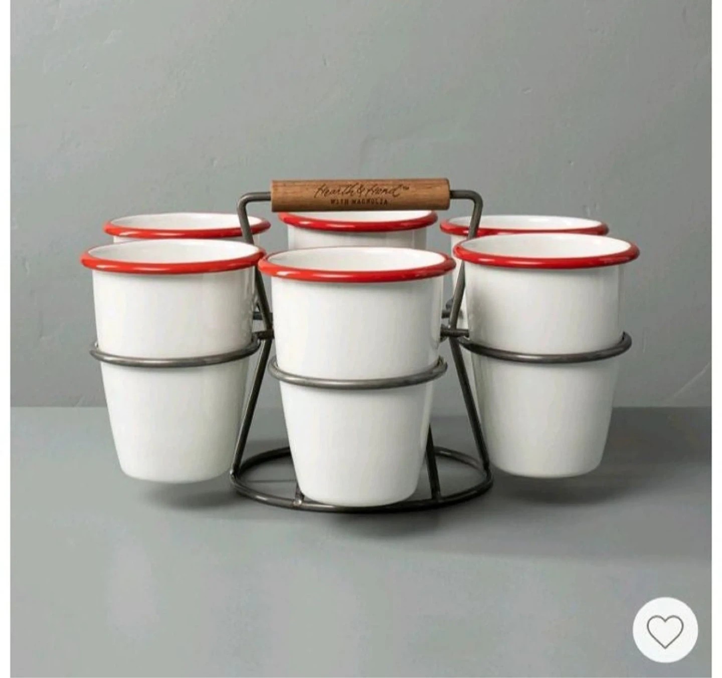 Hearth & Hand™ with Magnolia Drink caddy + 6 enamel-coated cups - photo 3