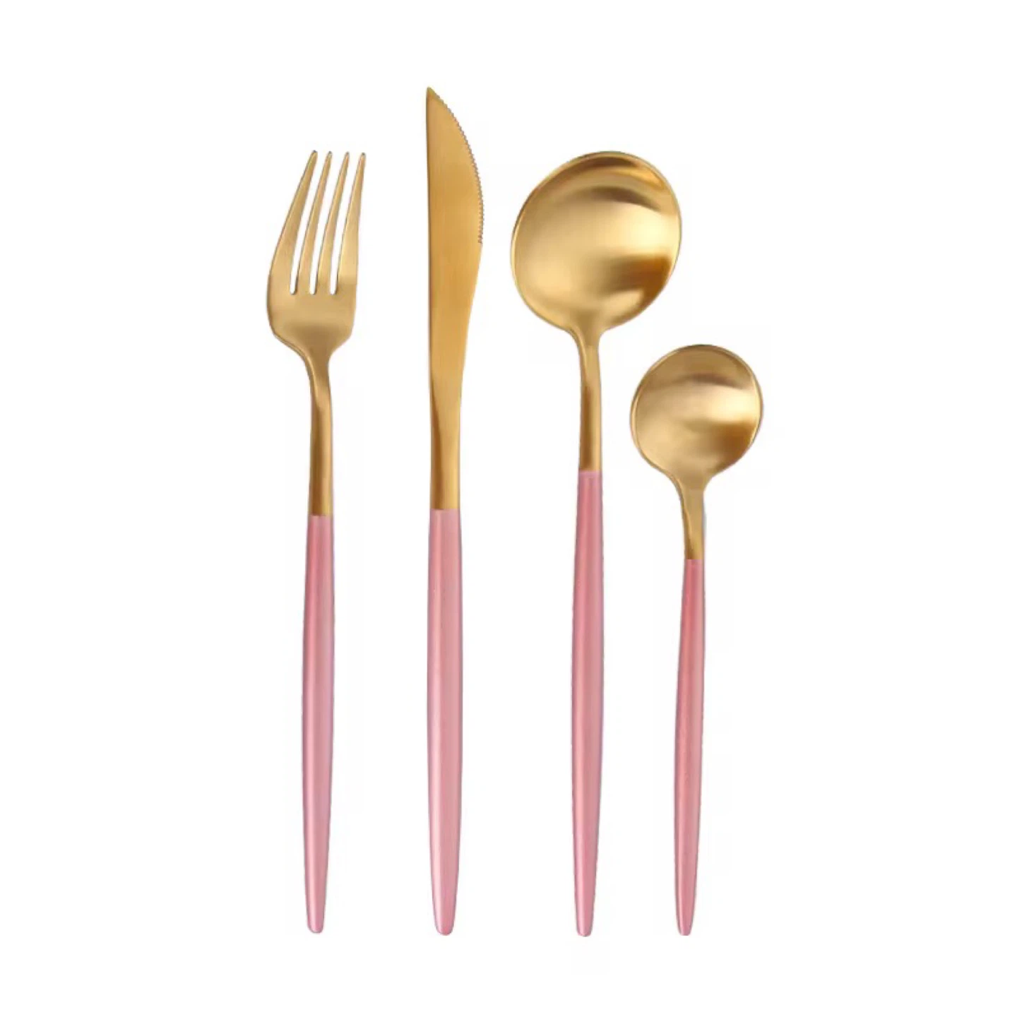 4-Piece Cutlery Set - Gold and Green - photo 4