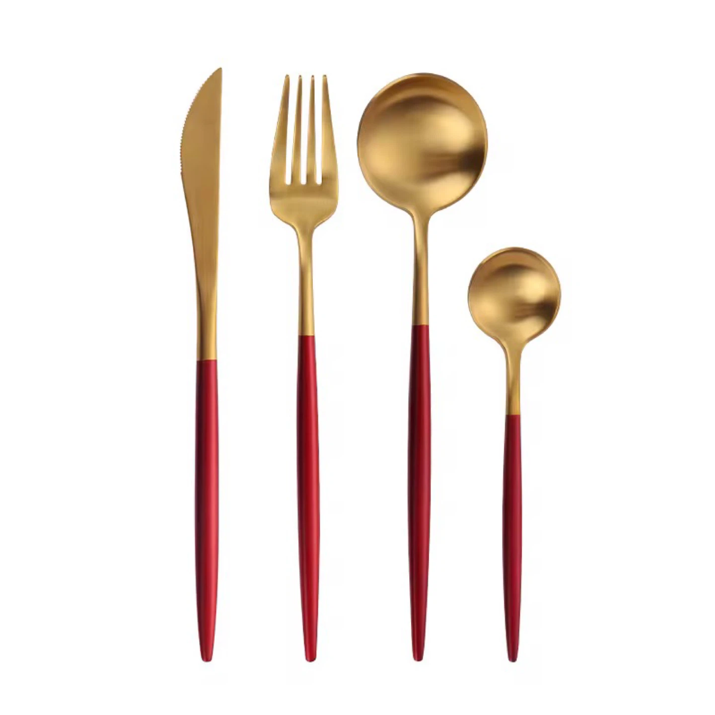 4-Piece Cutlery Set - Gold and Green - photo 2