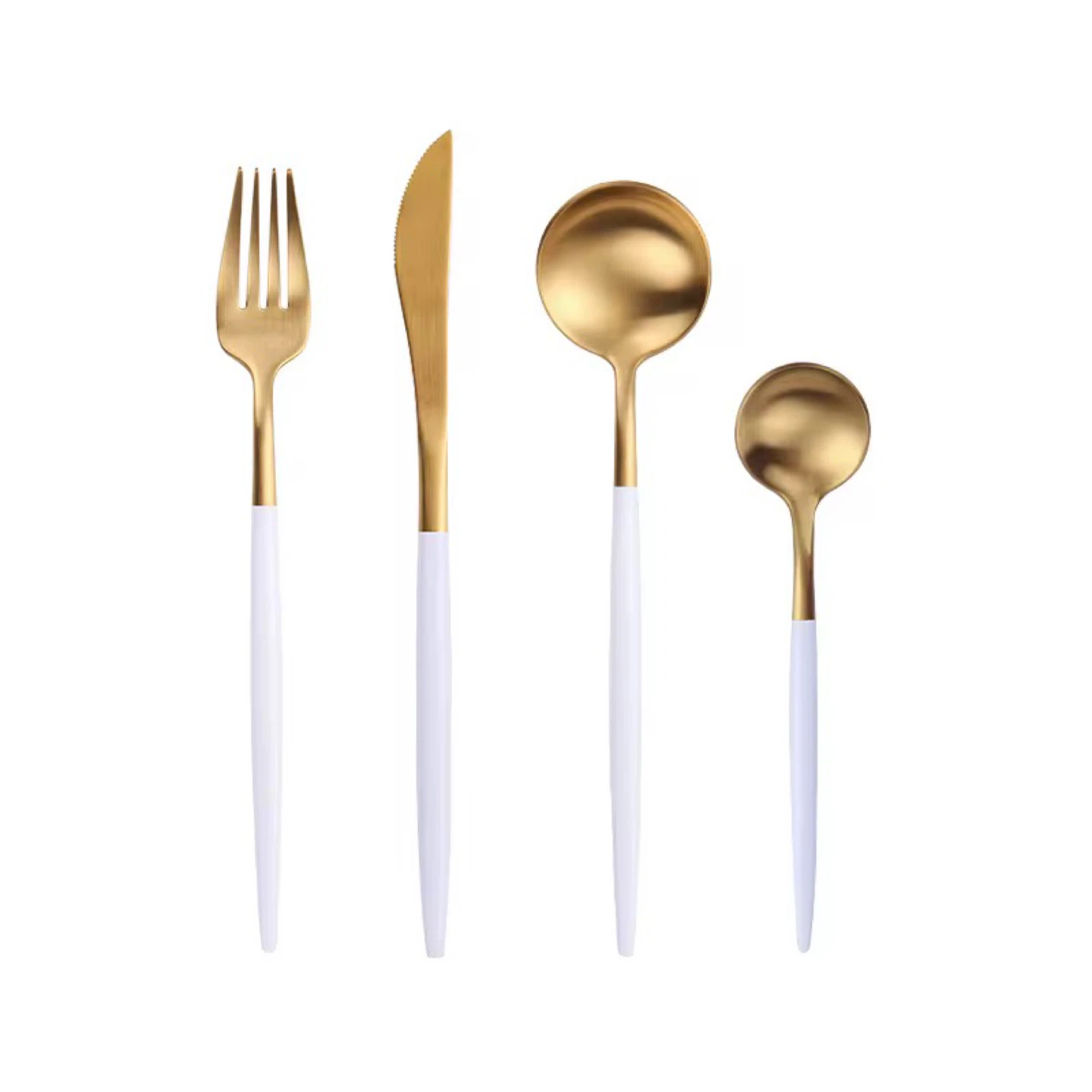 4-Piece Cutlery Set - Gold and Green - photo 3