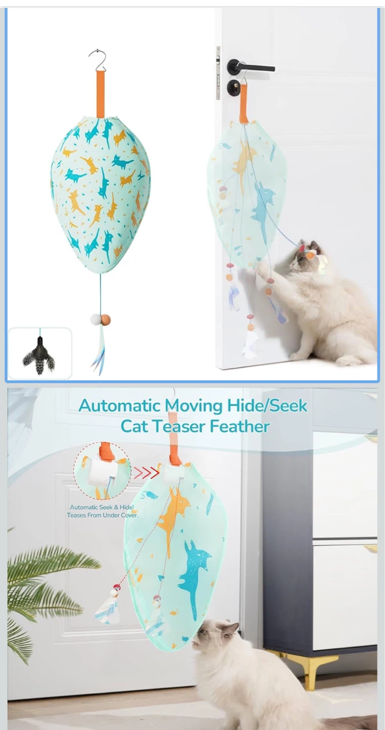 Interactive Cat Toy with Swappable Attachments