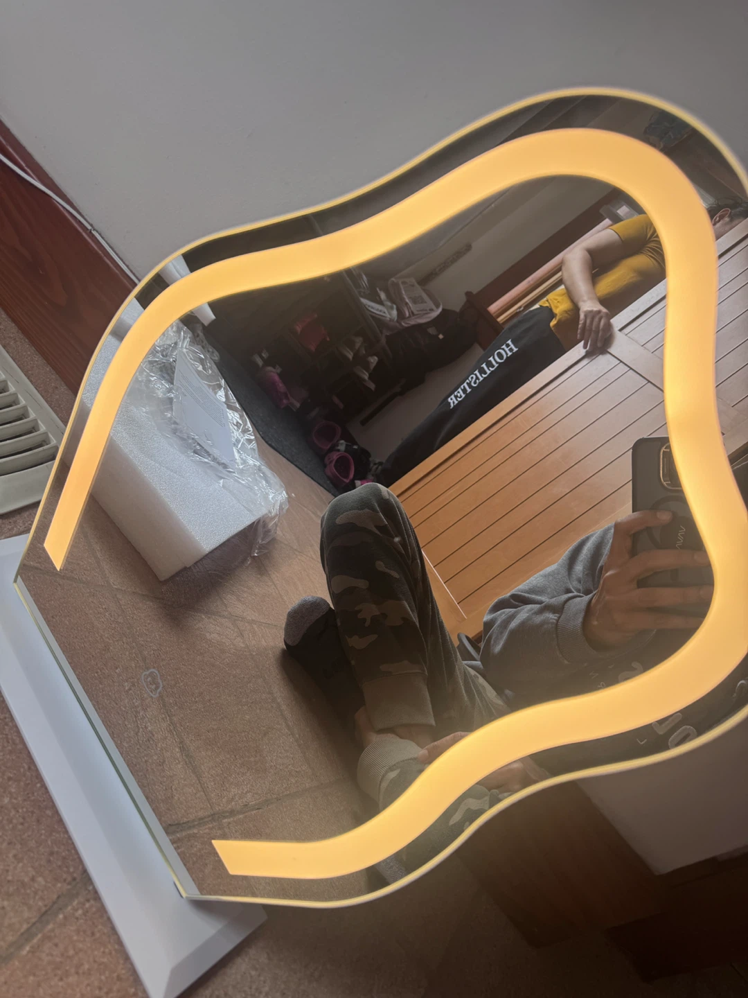 Modern LED Bathroom Mirror with Curved Light - photo 3