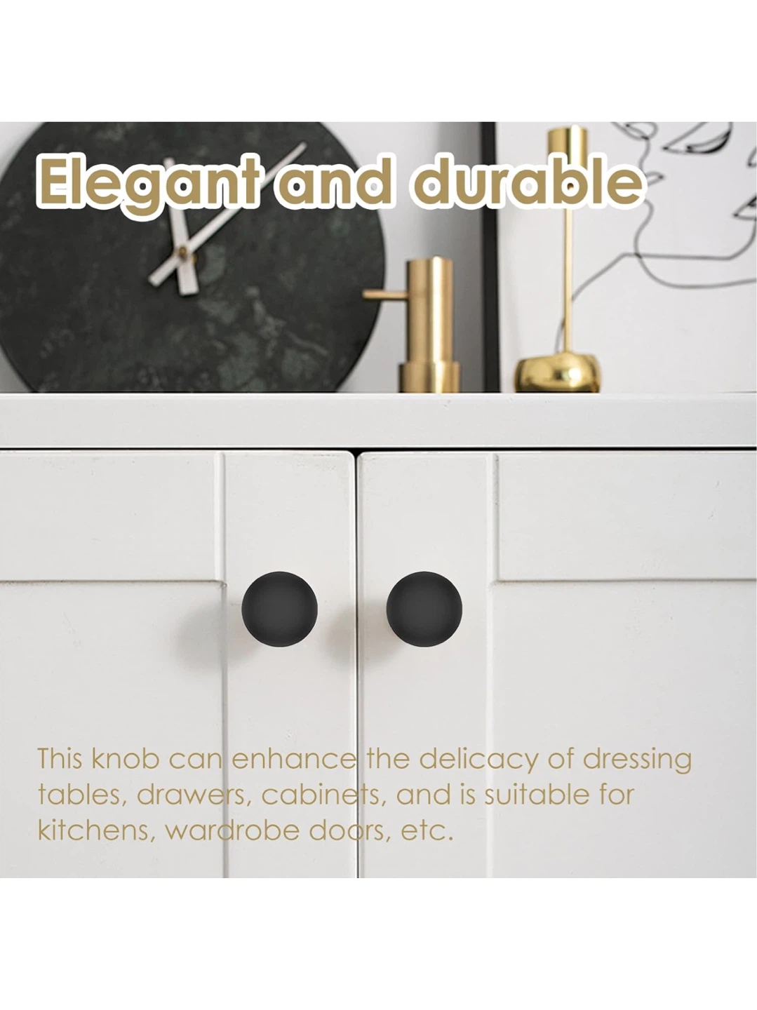 25pcs Black Zinc Alloy Cabinet Knobs - photo 4