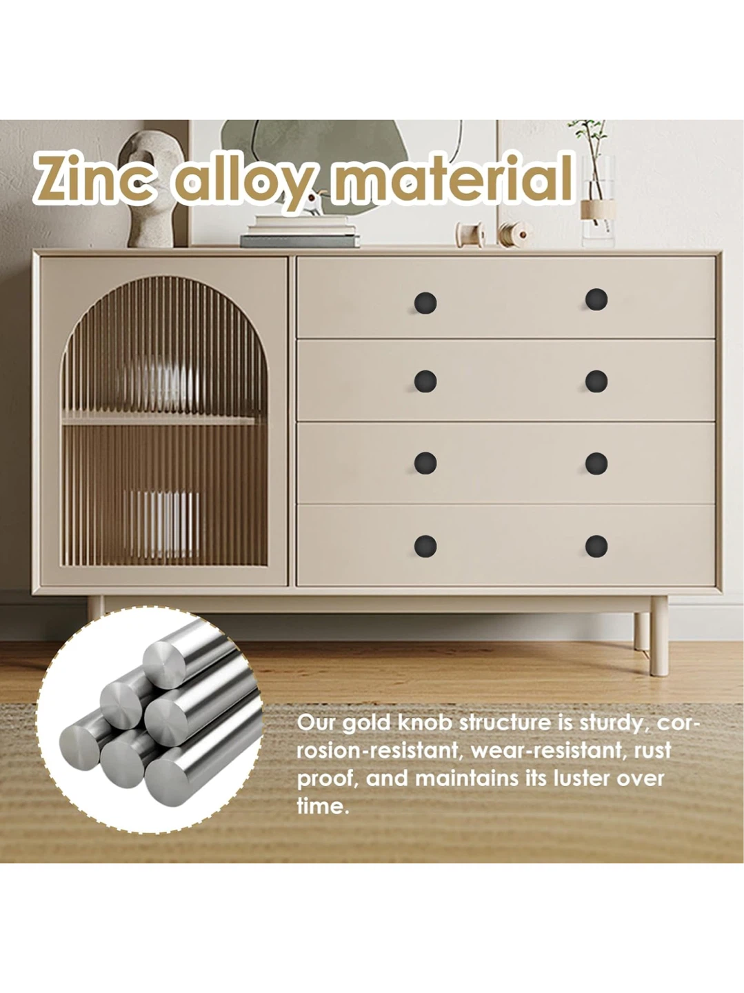 25pcs Black Zinc Alloy Cabinet Knobs - photo 5