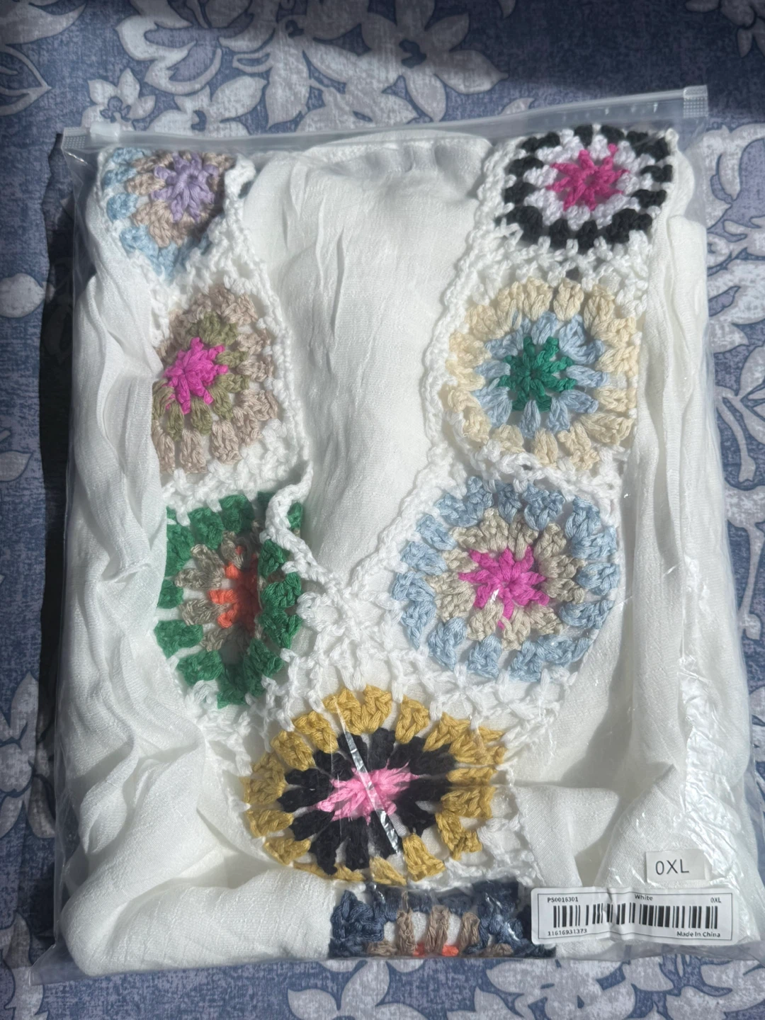 White Crochet V-Neck Tunic Top - photo 2