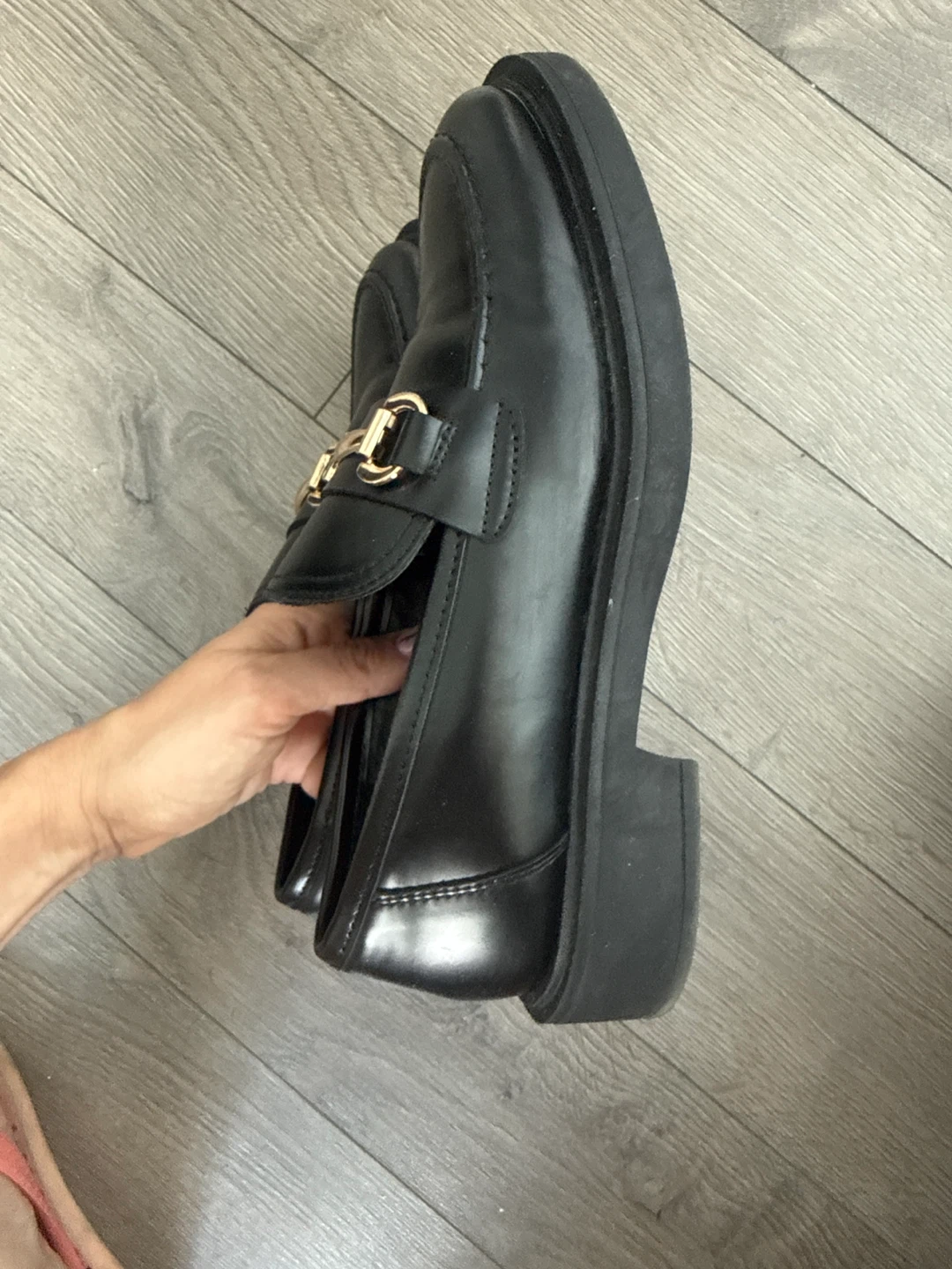 Steve Madden Black Loafers with Gold Buckle - photo 2