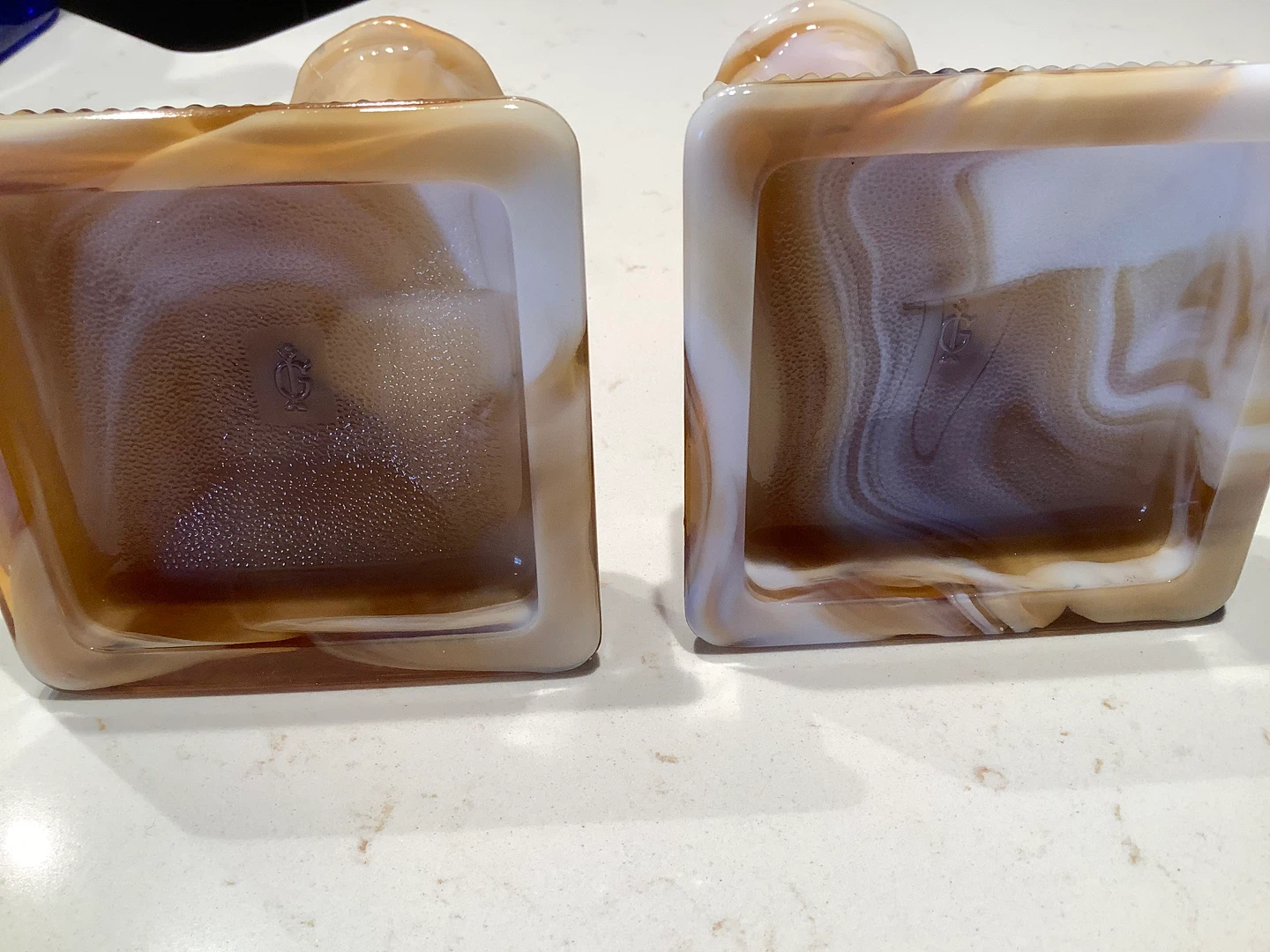 Vt Imperial Glass Caramel Slag Glass Dolphin Candle Holders 🐞 - photo 3