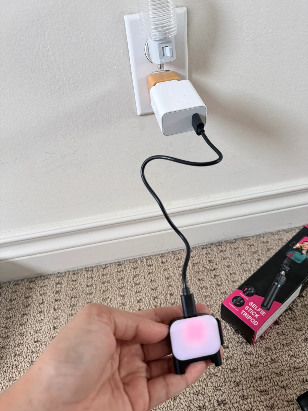 Selfie Stick Tripod with Detachable Light