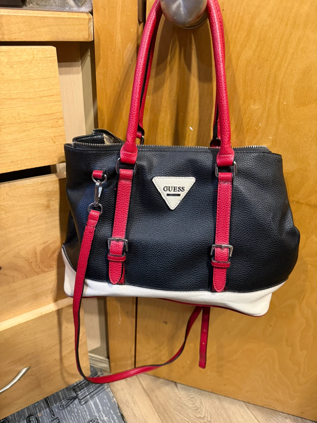 Guess Black and Red Handbag