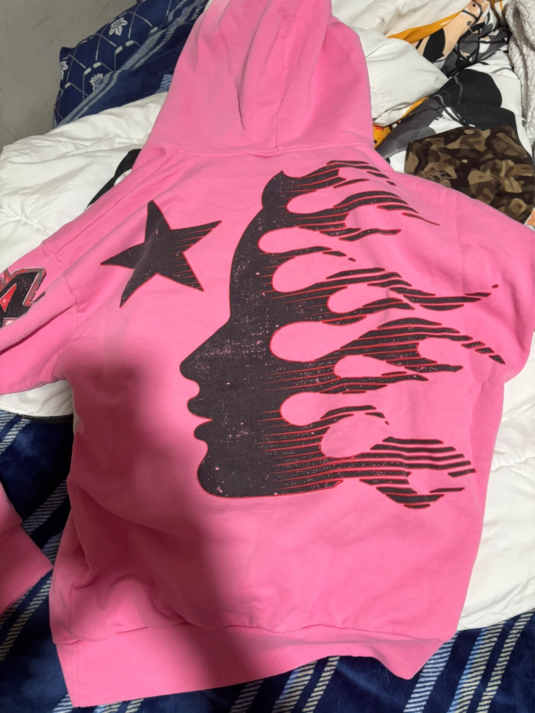 Hellstar Pink Flame Graphic Hoodie - photo 2