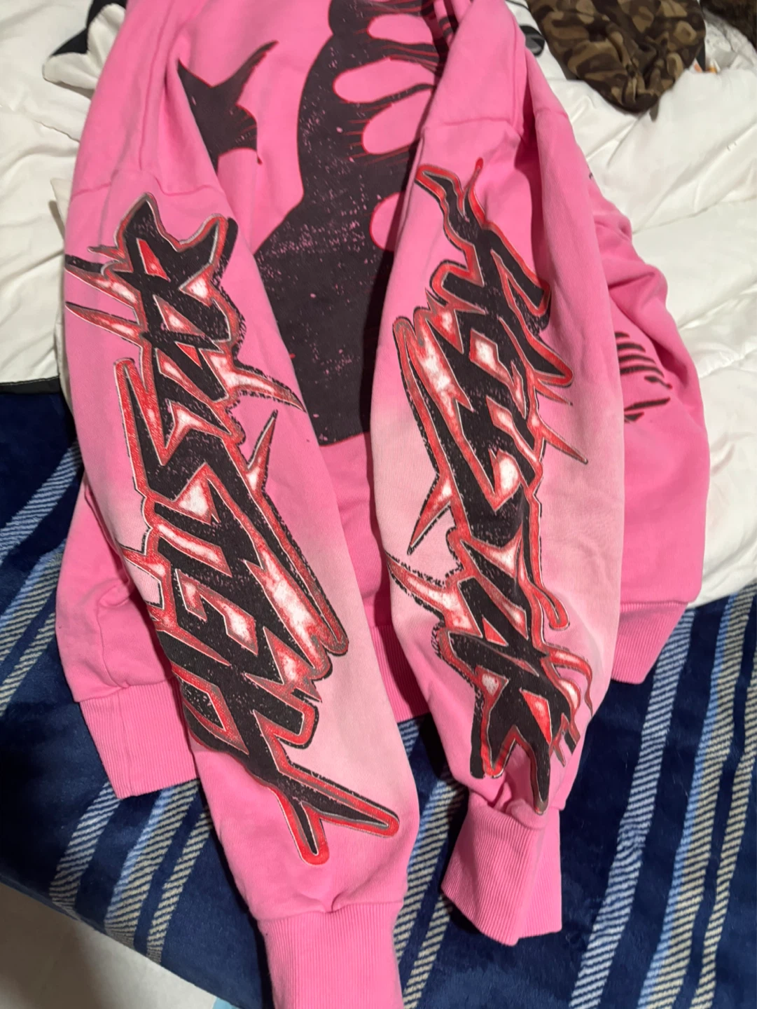 Hellstar Pink Flame Graphic Hoodie - photo 3